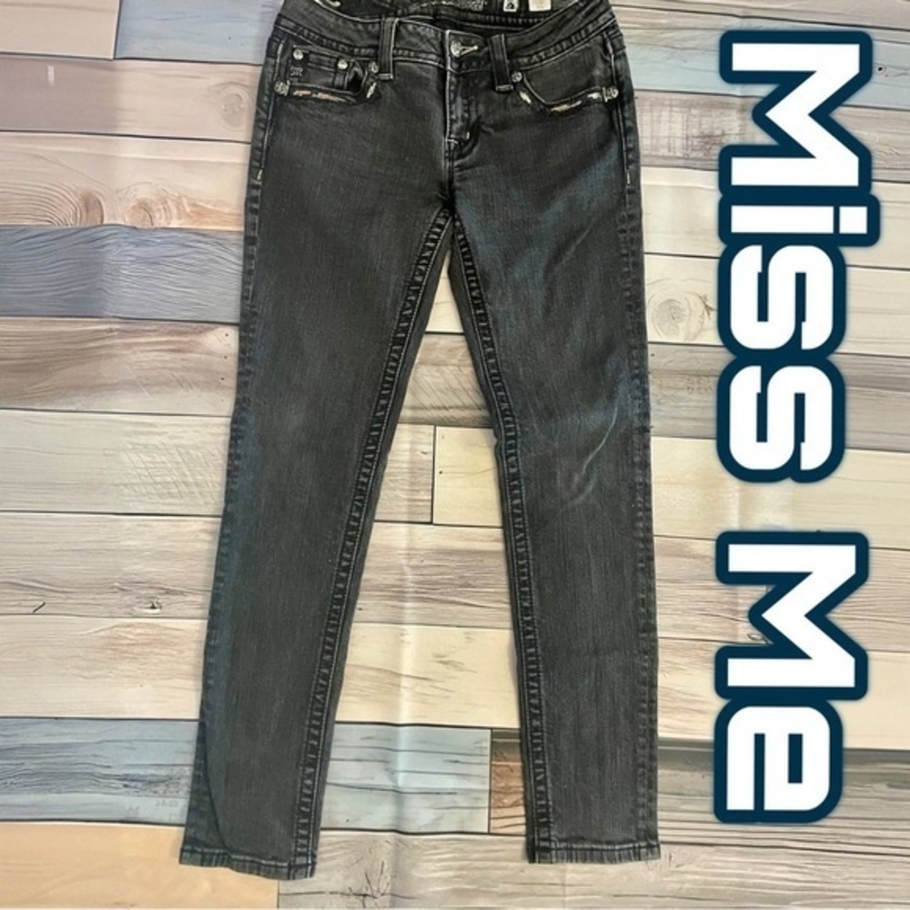 Miss Me Signature Skinny Black Embellished Jeans Sz 28/31 ND:JY597655​